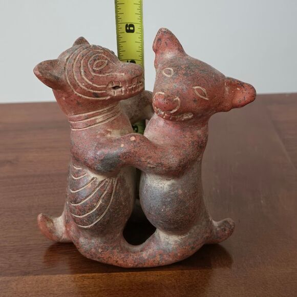 Vintage Colima Dancing Dogs Mexican Pottery Folk Art 6" - Picture 7 of 8